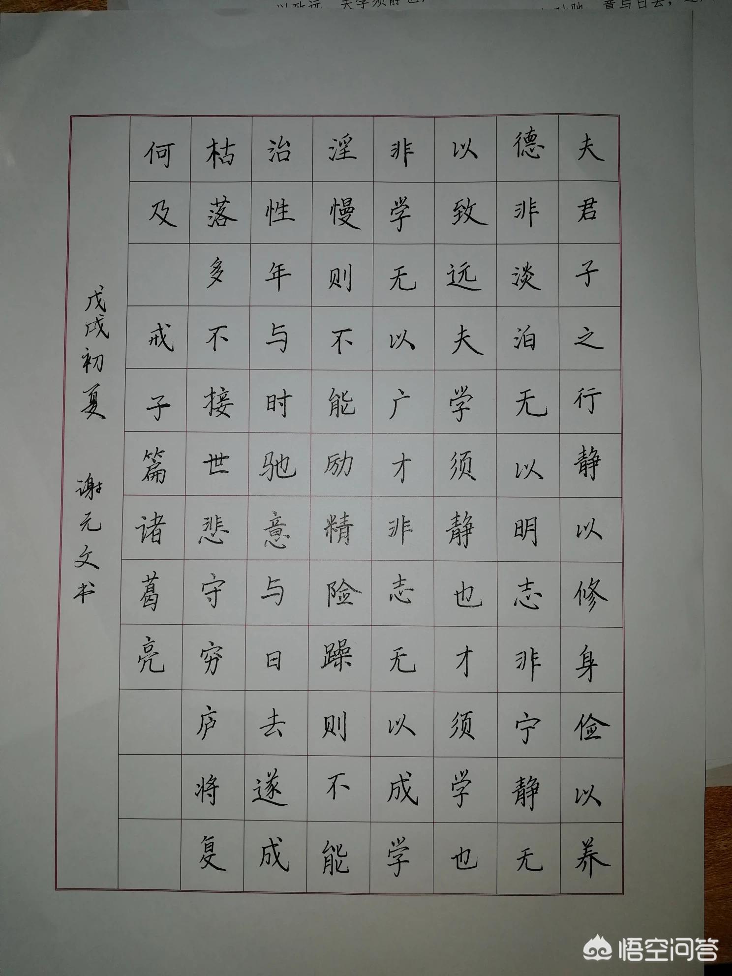 钢笔楷书字体手写教程
