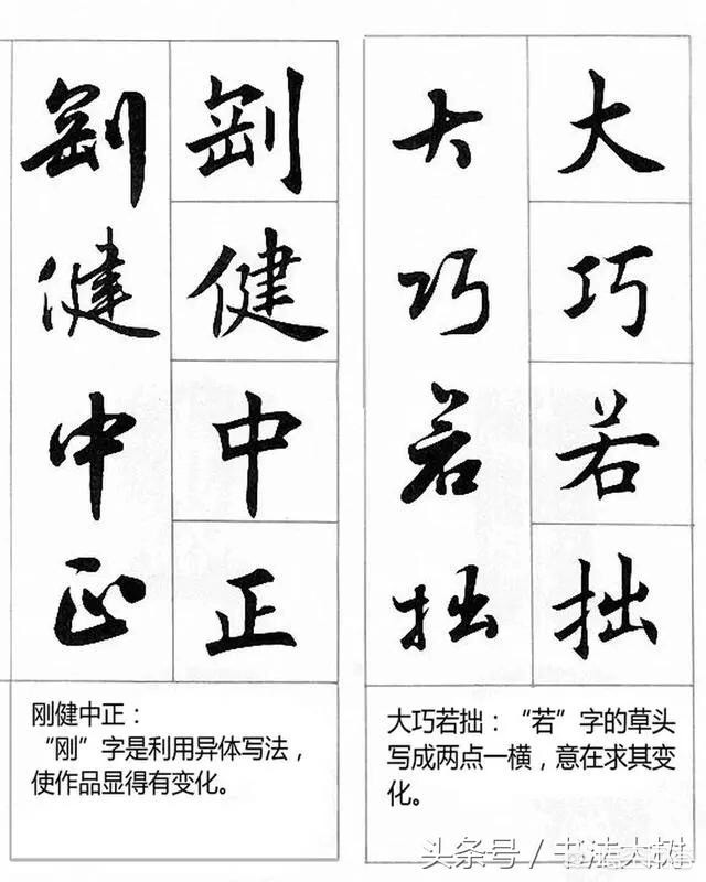 中考常考楷书字体