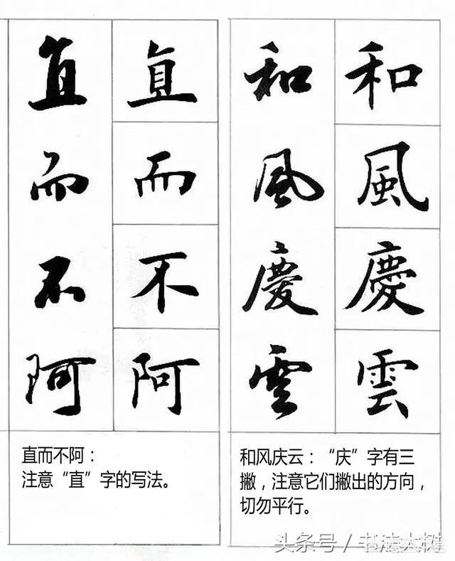 中考常考楷书字体