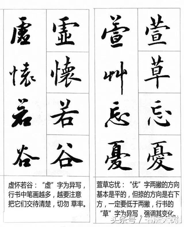 中考常考楷书字体