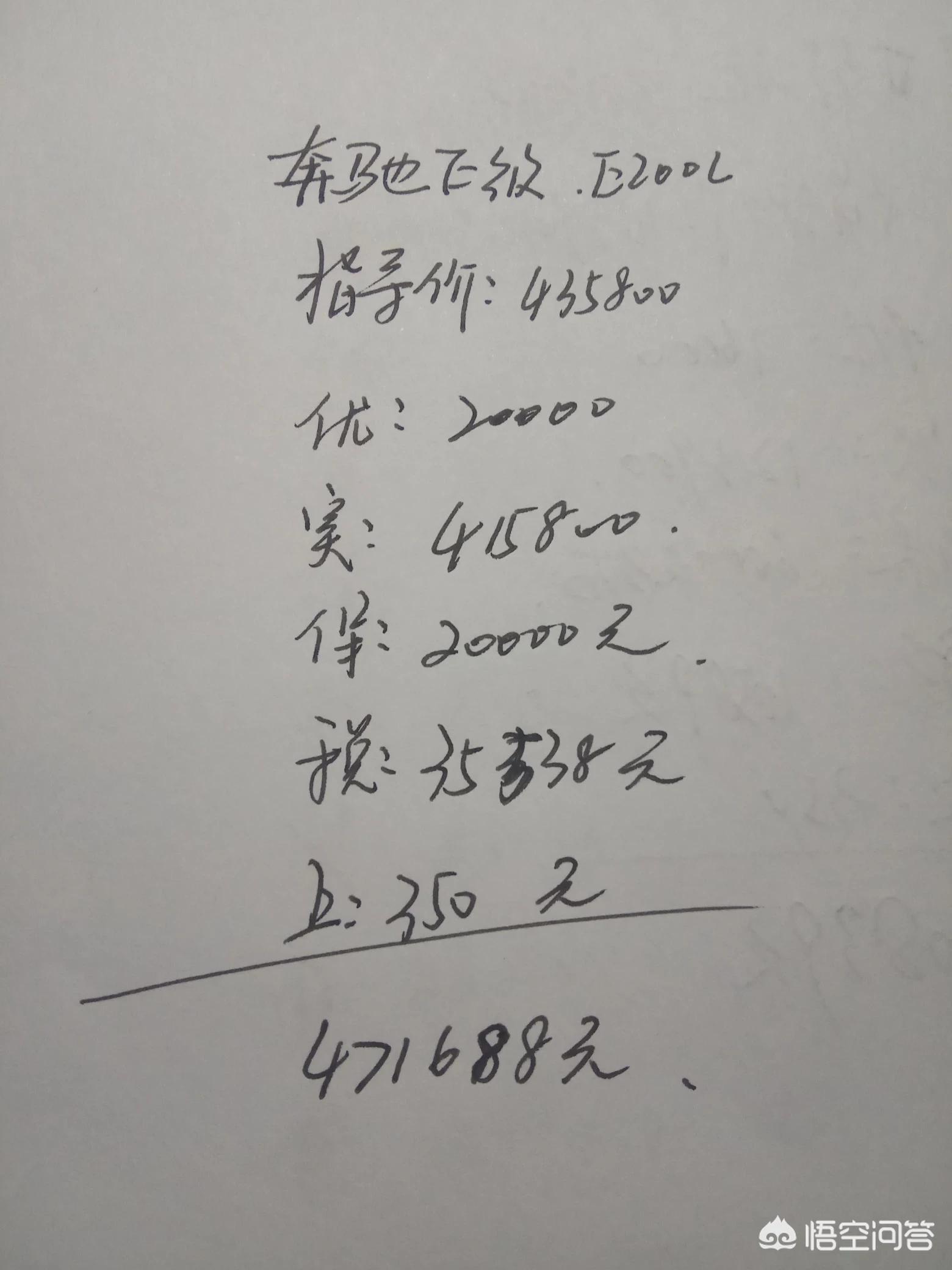 奔驰最低价格
