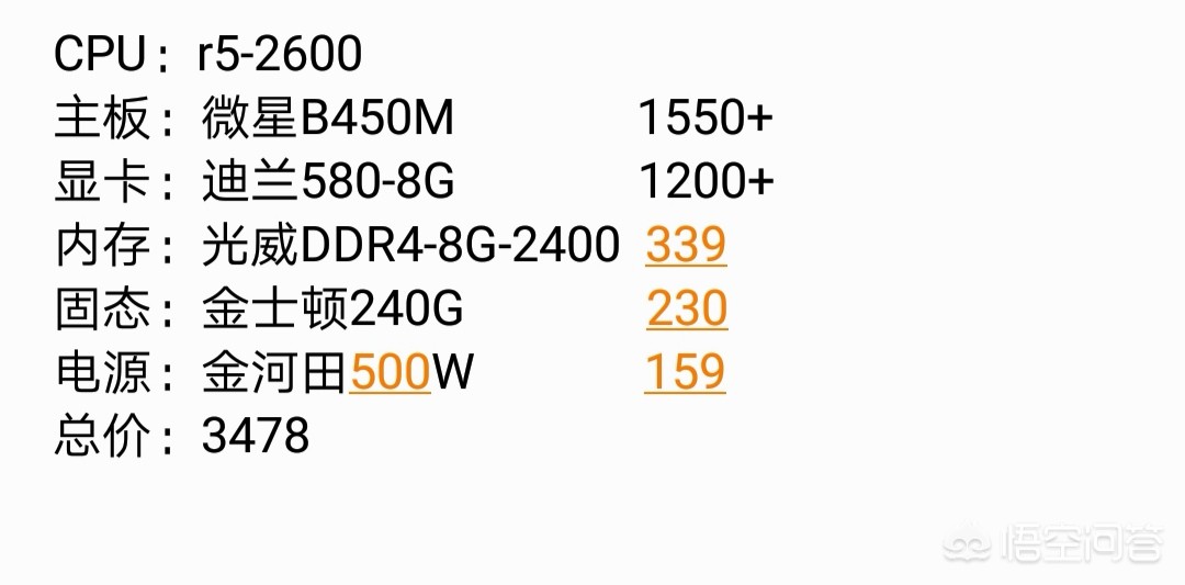 4000块钱左右的电脑配置