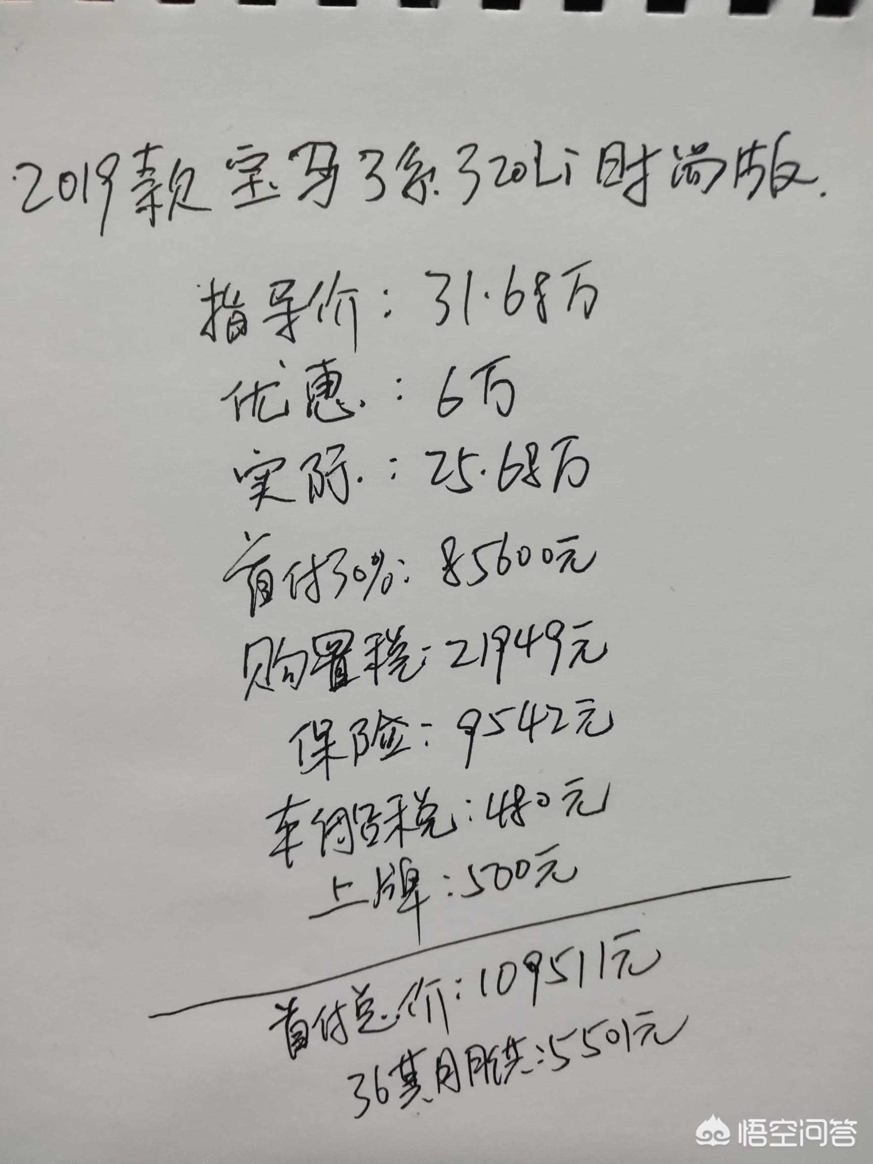 宝马320li多少钱