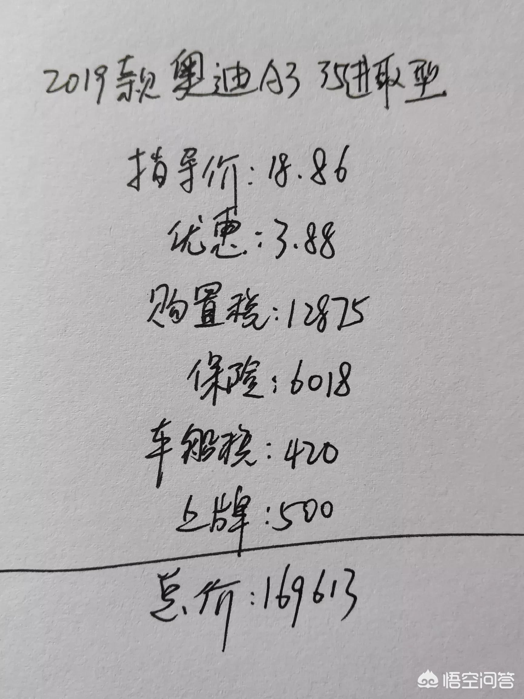 奥迪a3落地