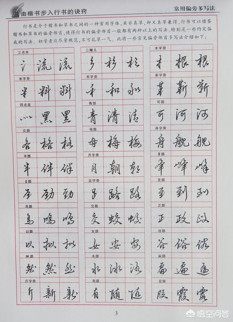 用硬笔行书字体练习