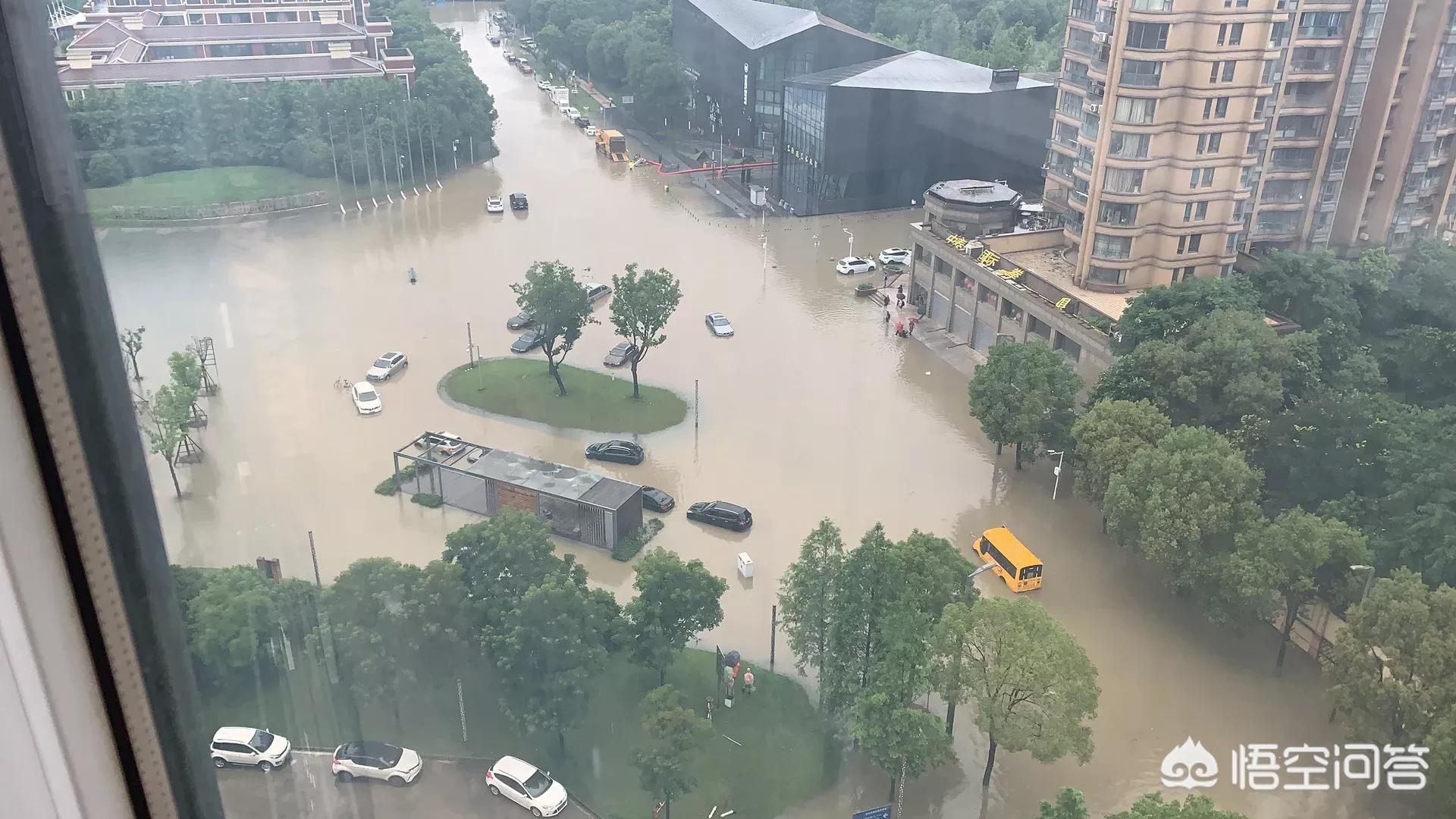 暴雨后开车像开船（武汉暴雨开启看海模式：开车如开船，金融港出动铲车载人通行, 你怎么看？）