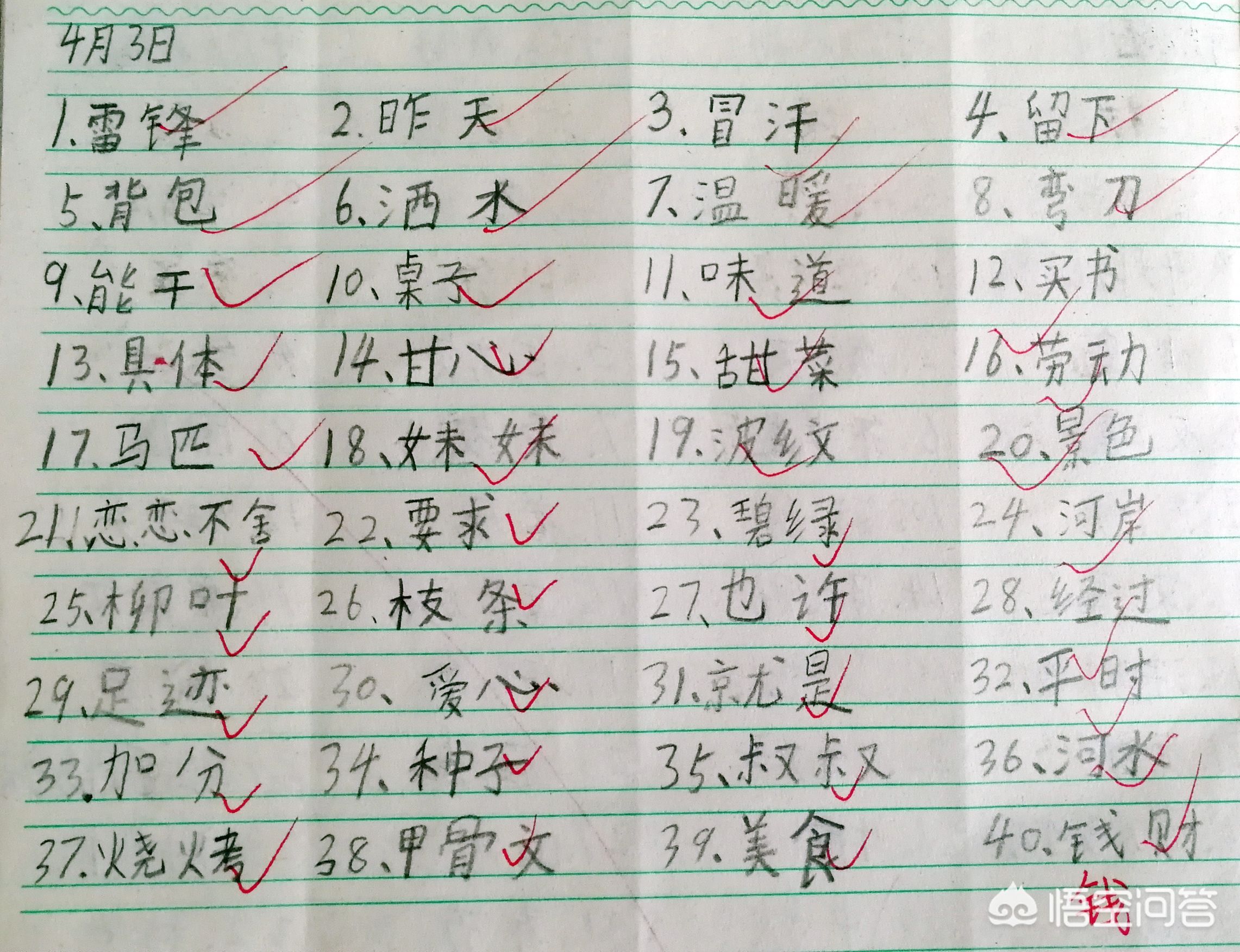 硬笔楷书入门示范字体