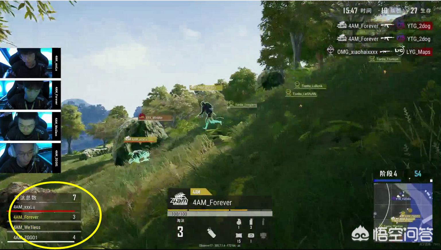 绝地求生季后赛22场：4AM雨林尽力局8分守住榜首宝座，iFTY紧随其后，如何点评？