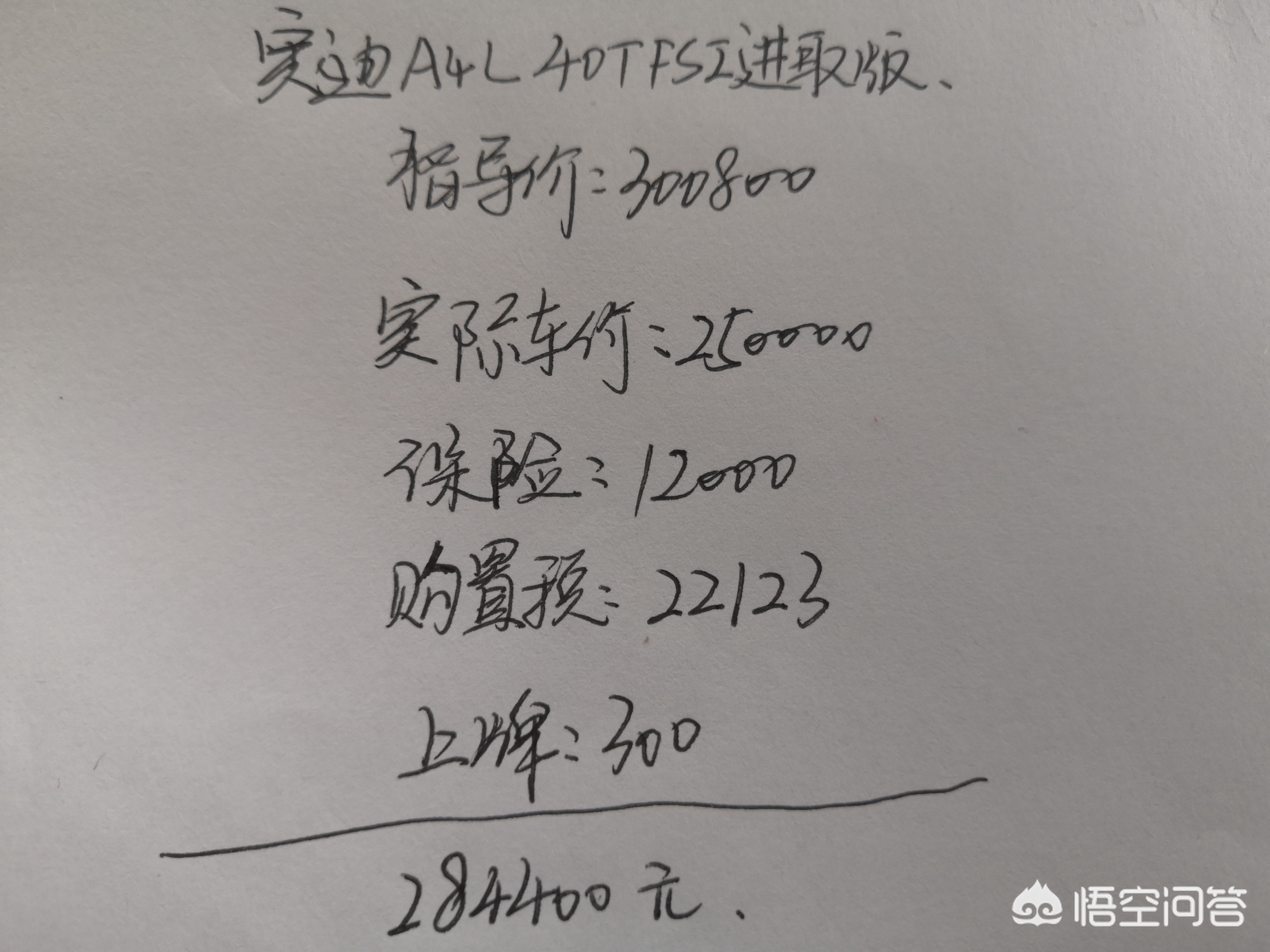 奥迪a4l2.0t