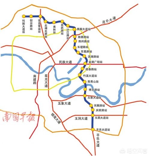 南宁一号线怎么转三号线？