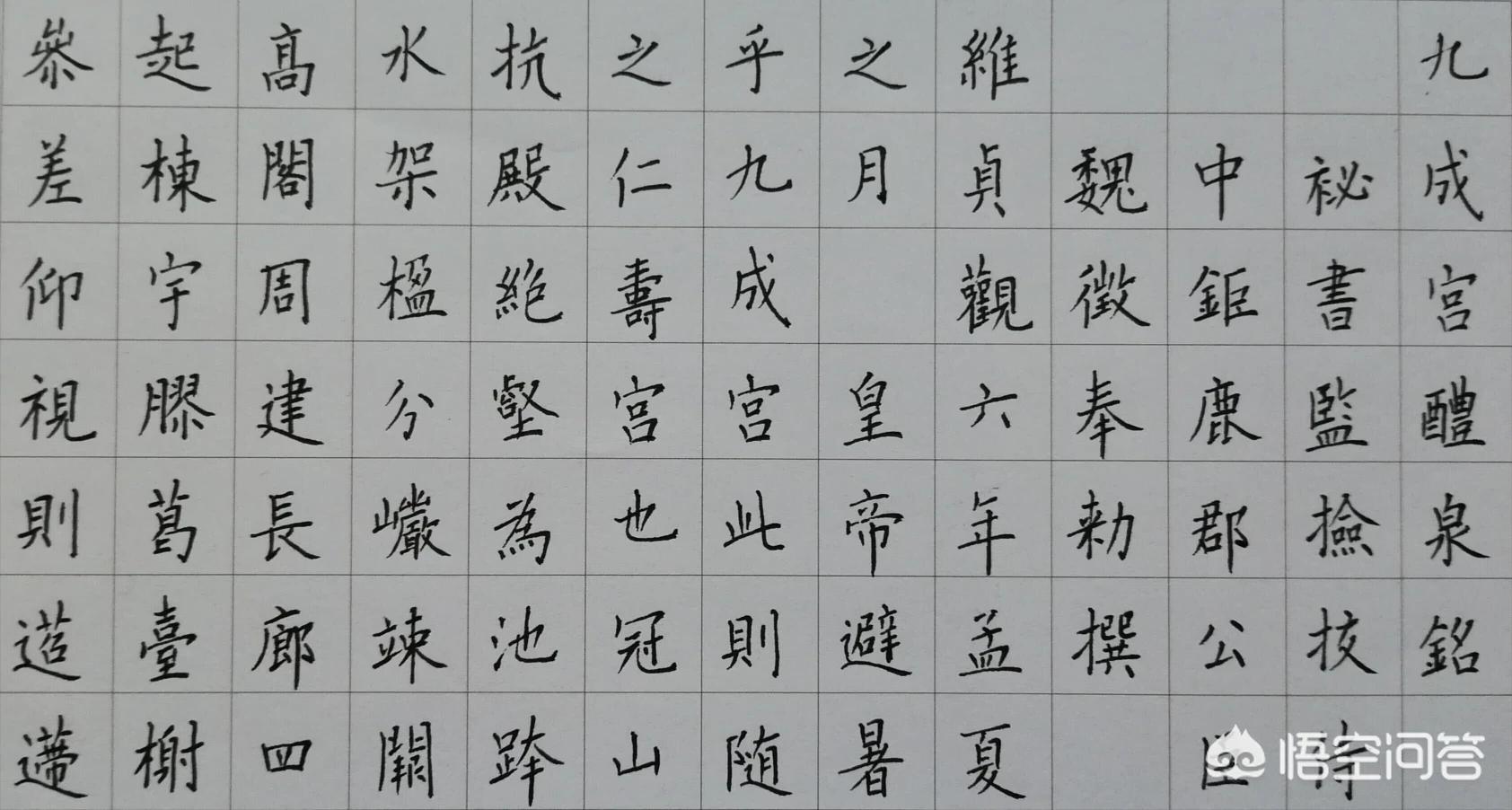 建毛笔楷书的字体