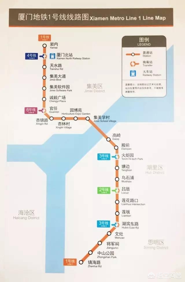 厦门地铁1号线沿途有哪些景点？