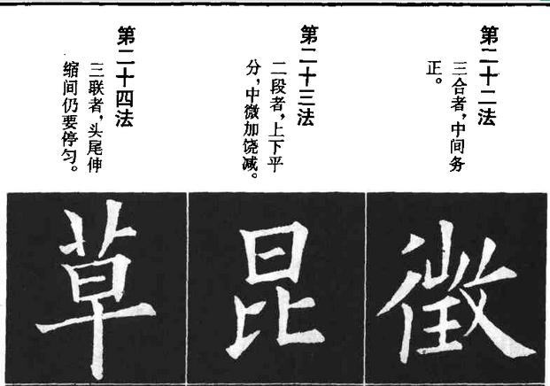 软笔楷书字体结构