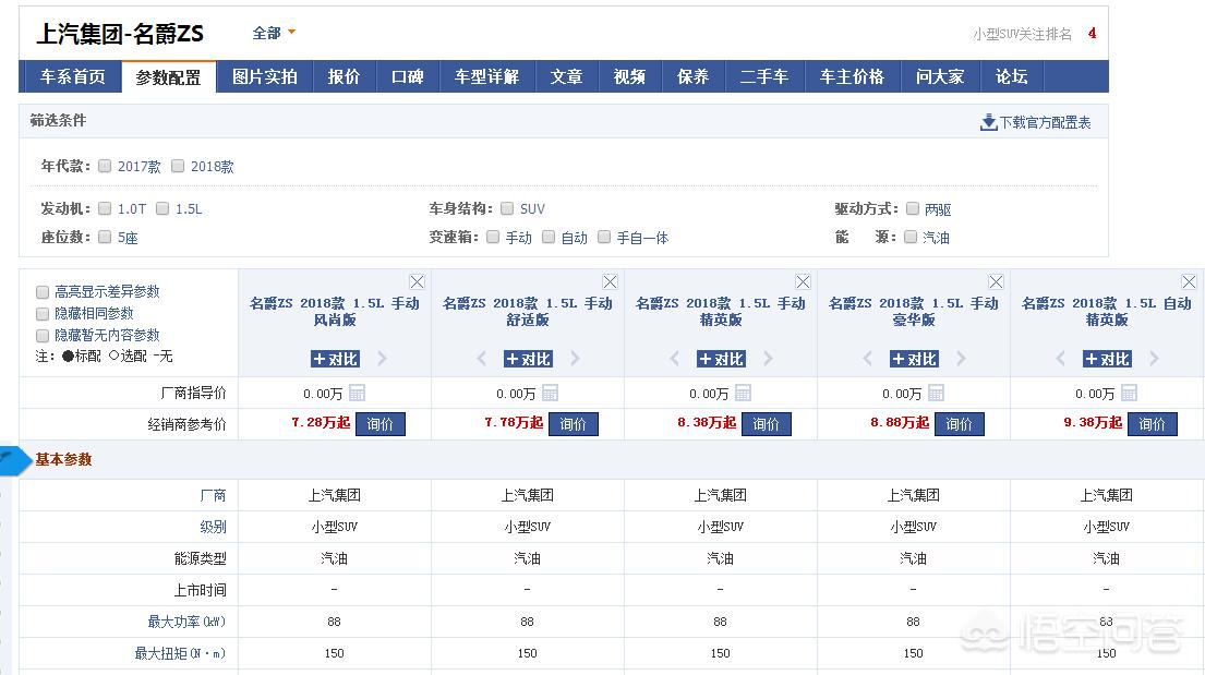 zs汽车报价,zd汽车报价