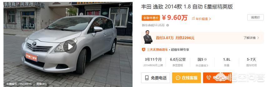 丰田逸致二手车