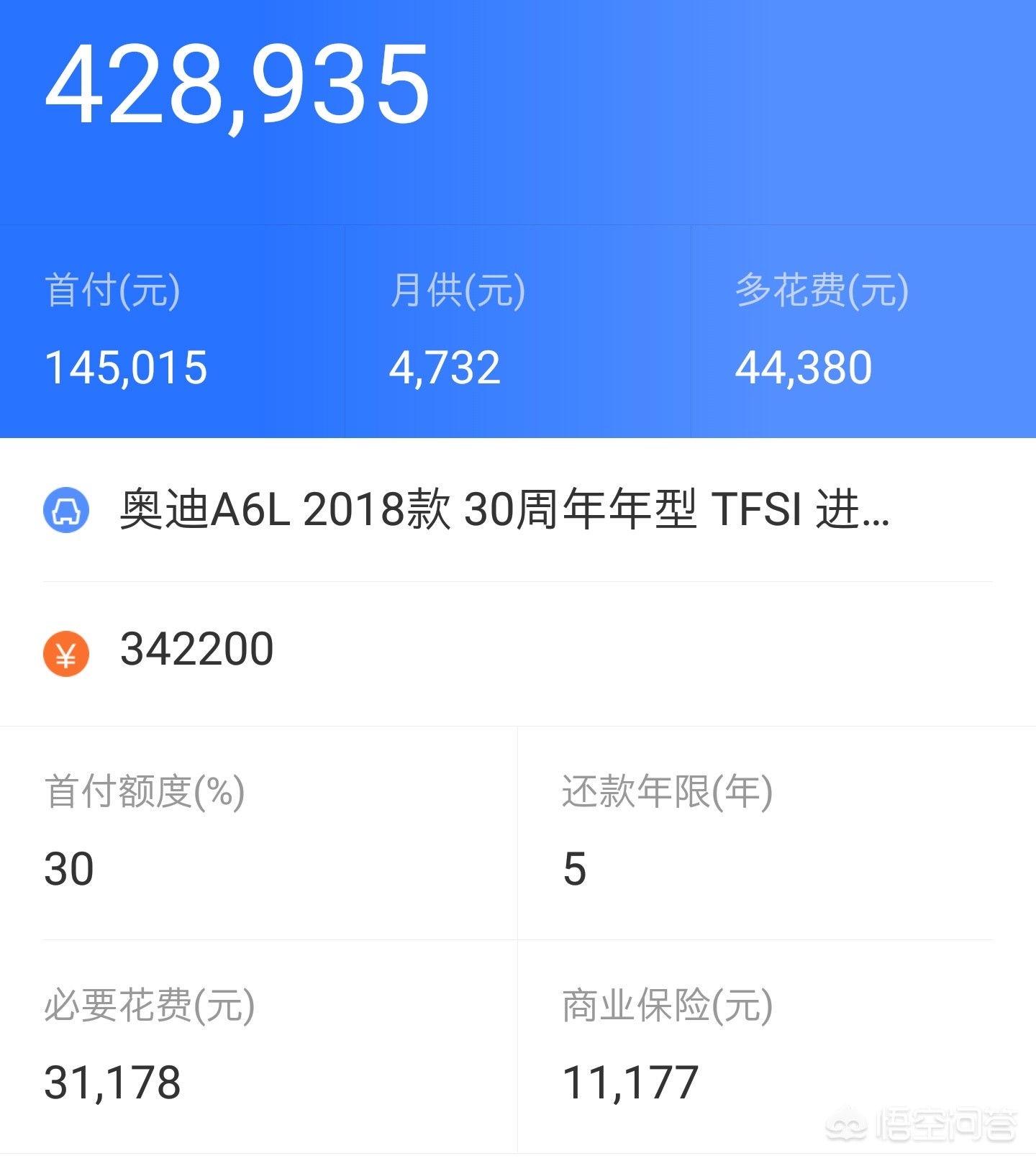 奥迪a6最低多少钱