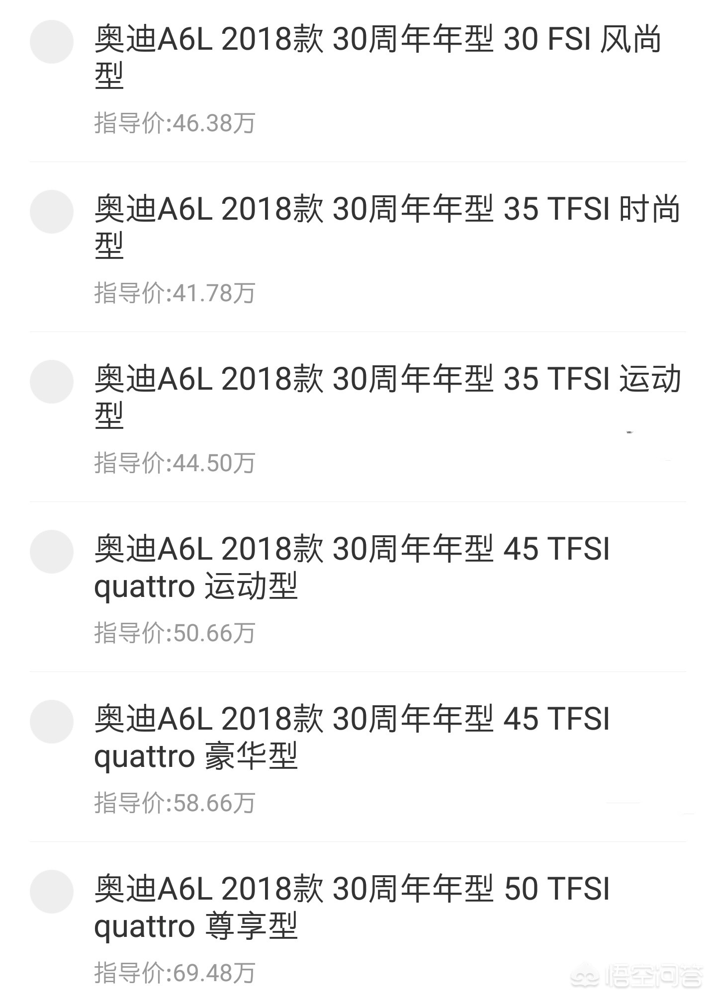 现在奥迪a6多少钱
