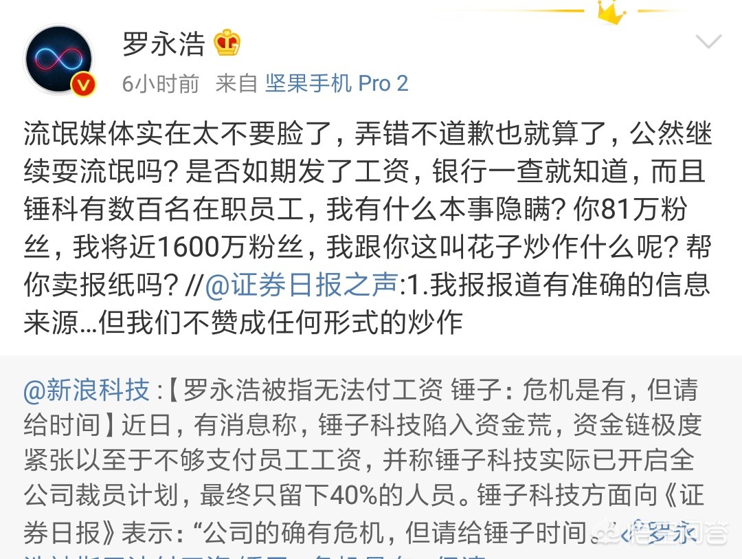 如何看待罗永浩怒怼媒体时的微博回复？：罗永浩怼网友