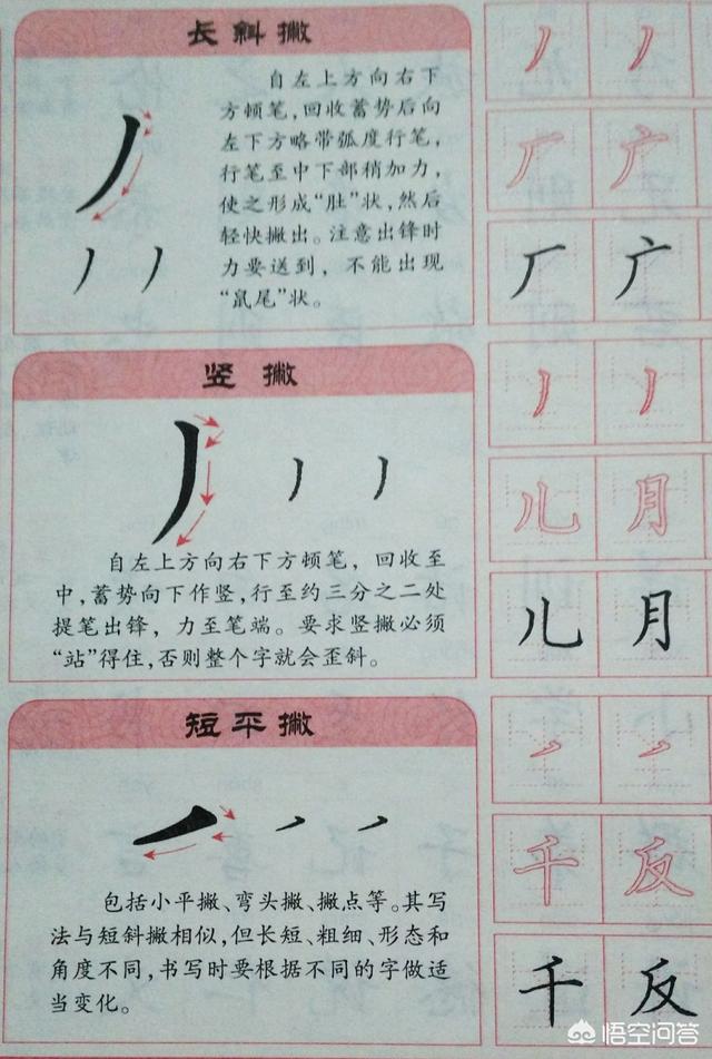 楷书字体硬笔长横