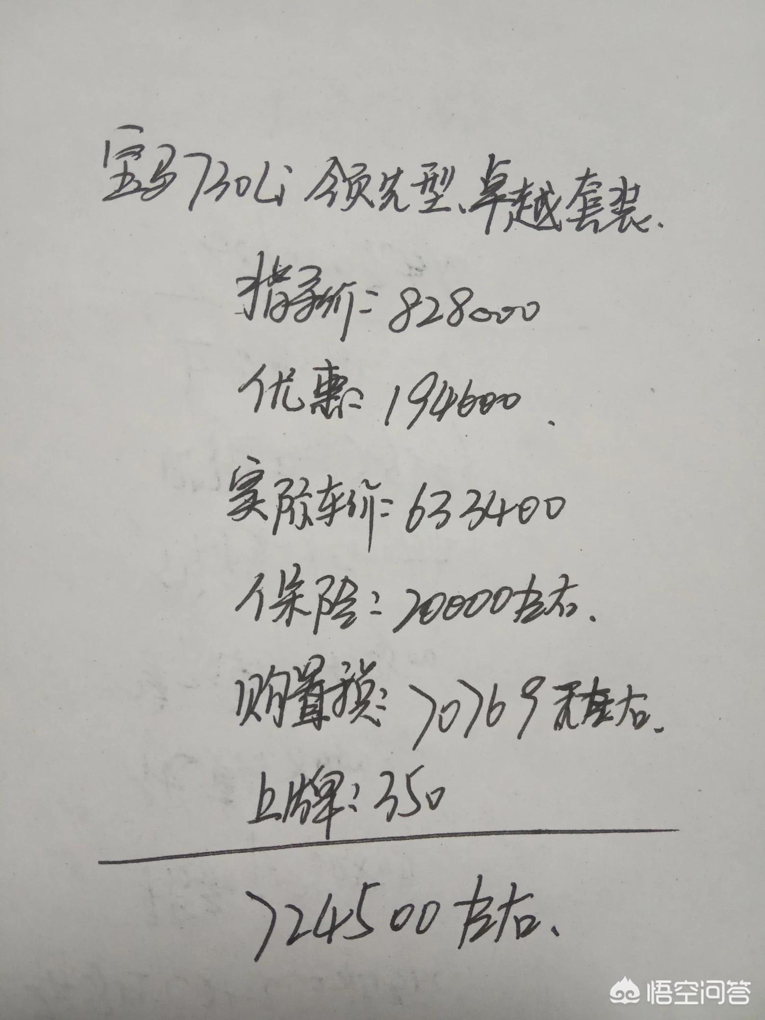宝马7系 报价