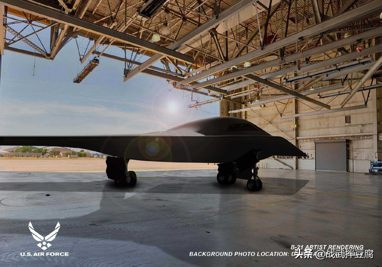 [美第2架B-21轰炸机]美国空军新展示的B-21轰炸机照片透露出什么新东西？