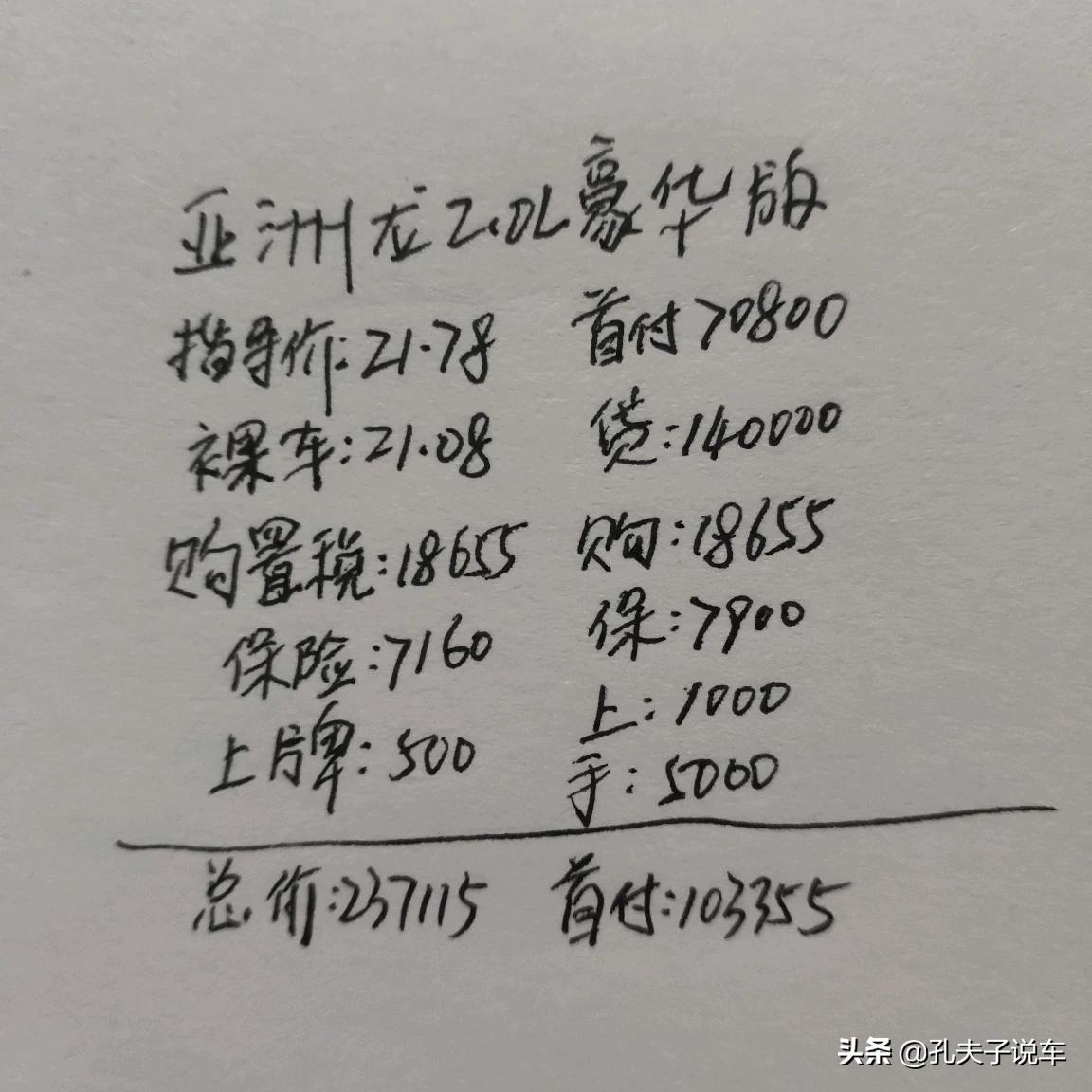 丰田亚洲龙价格