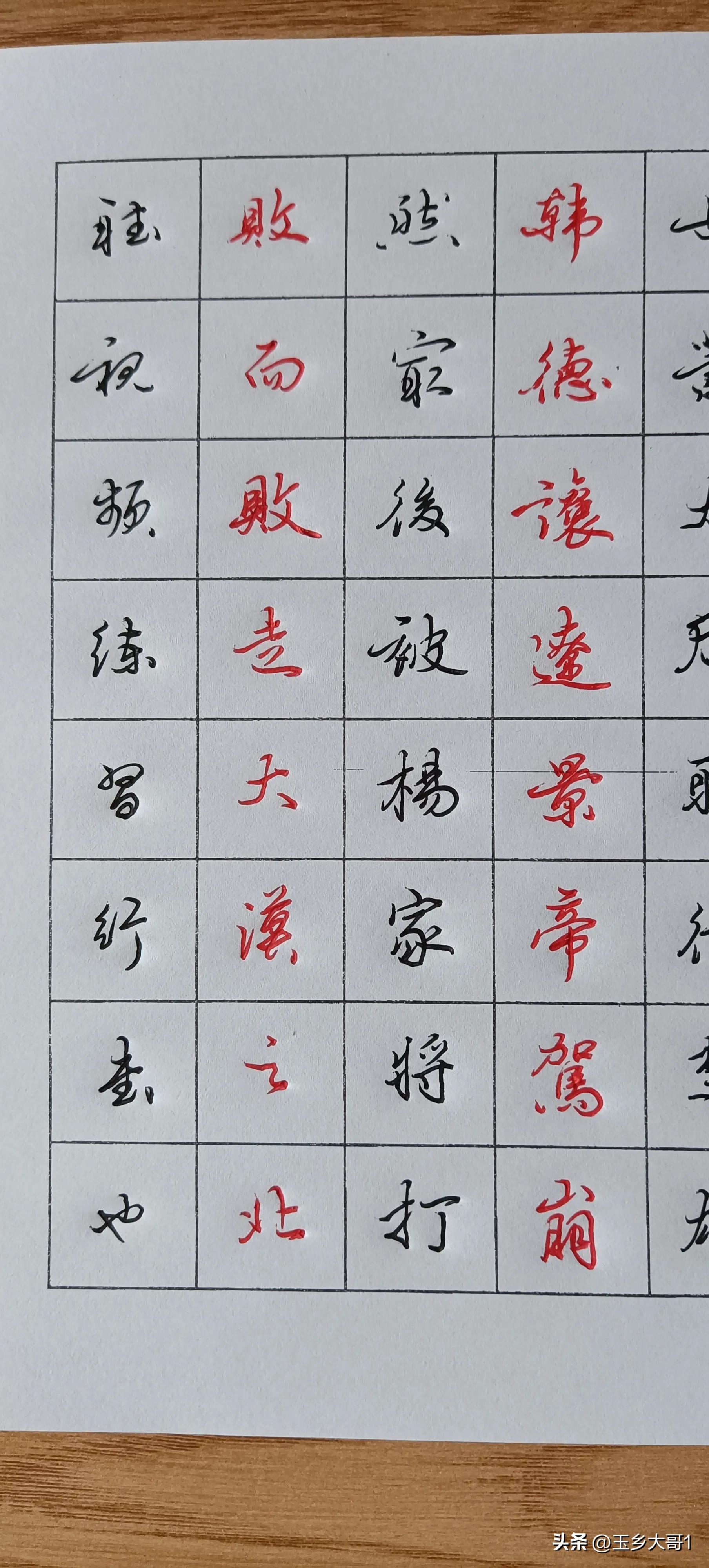 行楷和行书字体比较