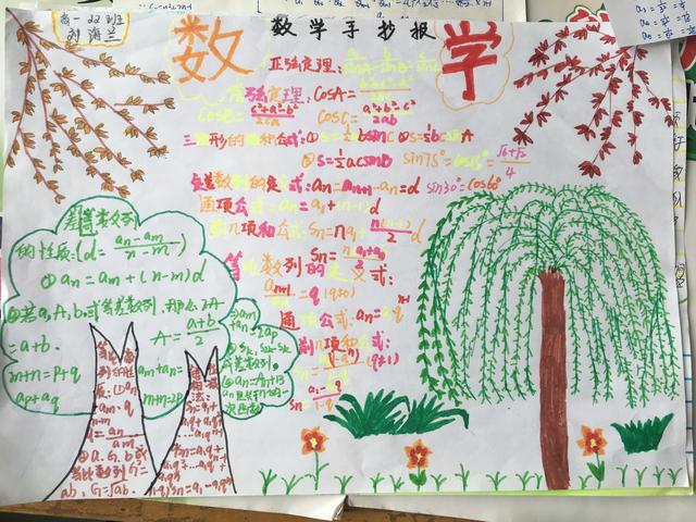 高一学生做的数学手抄报，数列知识这样总结，学起来容易多了