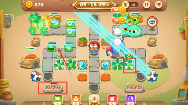 保卫萝卜3集市第49关怎么过 集市第49关金萝卜攻略