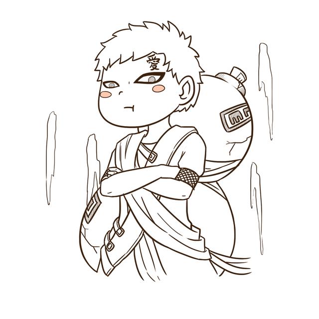 图解如何快速画出《火影忍者》中砂之国的风影我爱罗