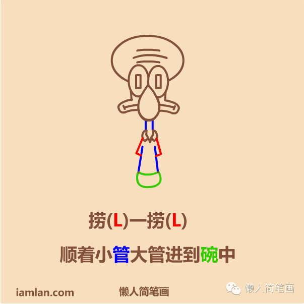 如何用懒方法画章鱼哥