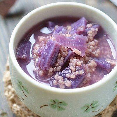 紫薯小米粥#美的微波炉菜谱#