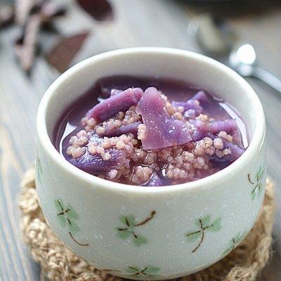 紫薯小米粥#美的微波炉菜谱#