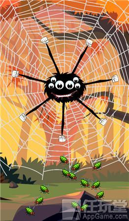 蜘蛛吃虫子游戏破解版（恐虫者慎点休闲手游蜘蛛觅食见缝吃虫子）
