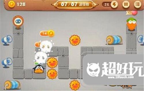 保卫萝卜3工厂第1关通关攻略 如何给炮塔升级