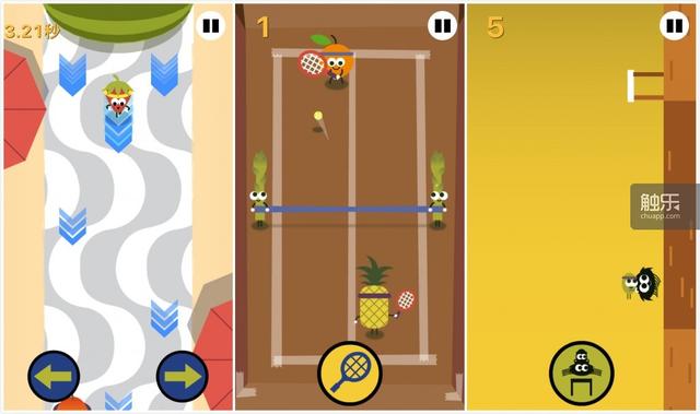 谷歌doodle上的奥运会水果小游戏