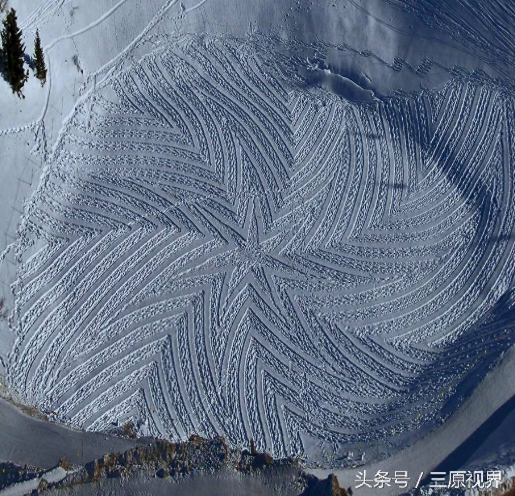 冰天雪地里,这个人走出了“麦田怪圈”。
