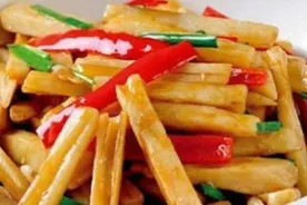 素炒藕条，干煸豆角，酸甜虾仁蛋的做法这几道家常菜的做法图片