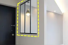 我是咋想的？玄关砌薄墙到顶做隔断，邻居就比我聪明，留个窗口好图片