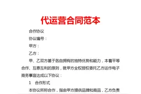 代运营管理合同（店铺托管协议）图片