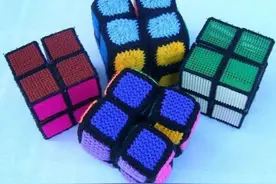 「针织作品」魔方和积木，做成抱枕或凳子是不是很有特色？图片