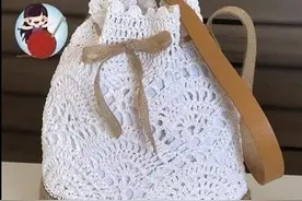 「钩编图解」扇形图案的束口包包图片