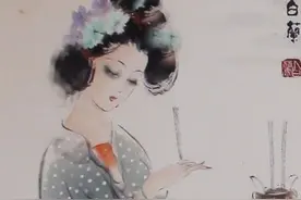 子云国画，四大美女之《貂蝉拜月》图片