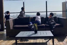 孙俪晒儿女背影照，意外曝光豪宅，露天阳台视野开阔、能鸟瞰上海图片