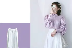 春季需要活力感，拼接色衬衫+紫色衬衫，打造一周不重复造型图片