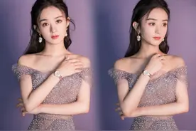 赵丽颖穿半透镶钻纱裙秀香肩 气质温婉仙气飘飘图片