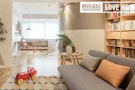 拒绝单一童趣！104㎡俩娃之家全屋原木风，极尽温柔图片