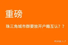 重磅，珠三角城市群要放开户籍互认？图片