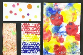 幼教之创意美术课程：点的创意画（油水分离、拓印及三原色）图片