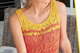 「针织图解」拼色小背心，简单图案也很美图片